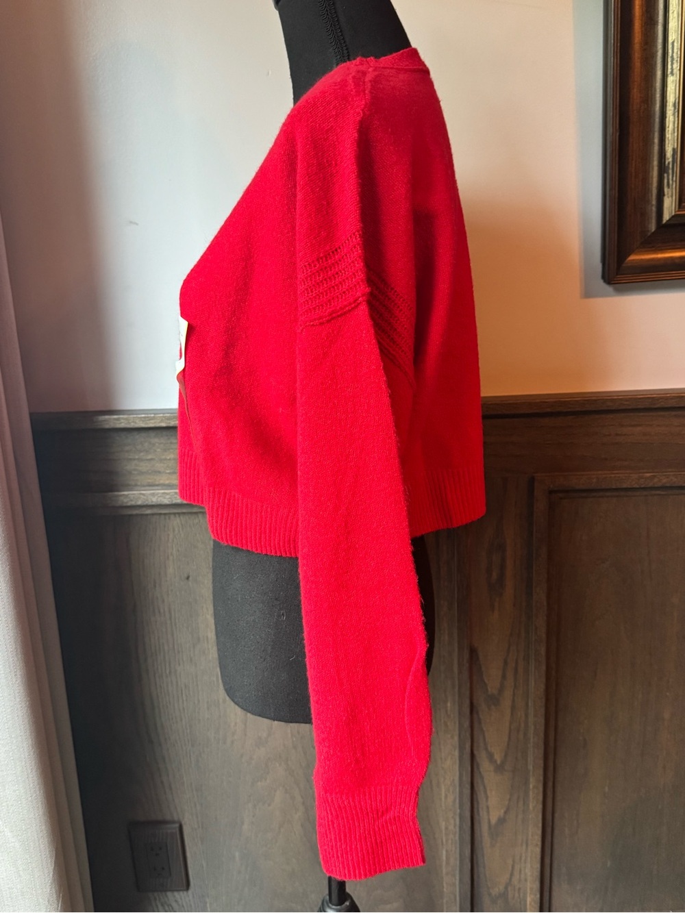 wild fable Bright Red Cropped Crewneck Sweater - Picture 2 of 7